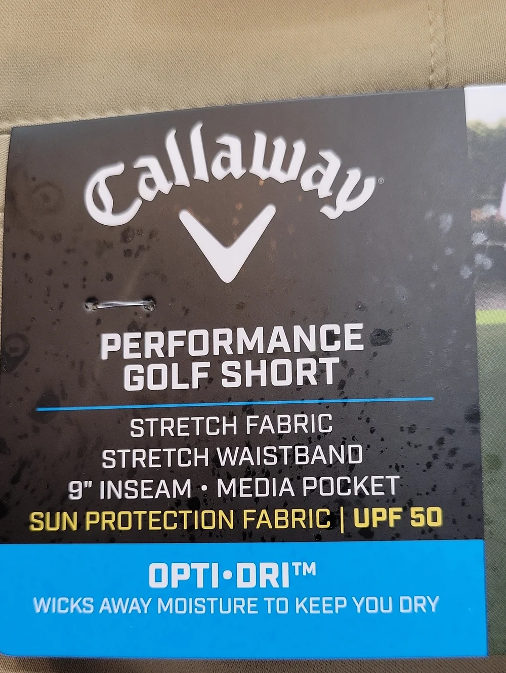 Callaway Men's Performance Golf Shorts Size 32 Tan Khaki NWT